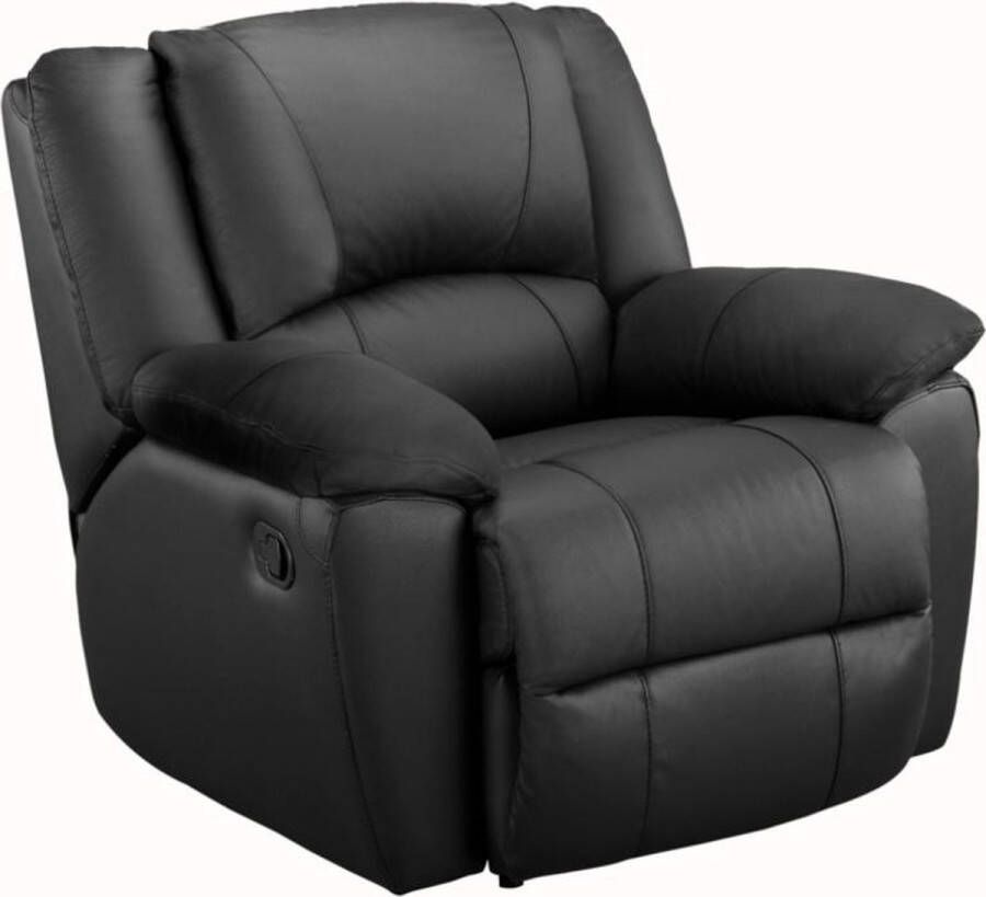 Relaxfauteuil van leer AROMA zwart L 102 cm x H 97 cm x D 99 cm