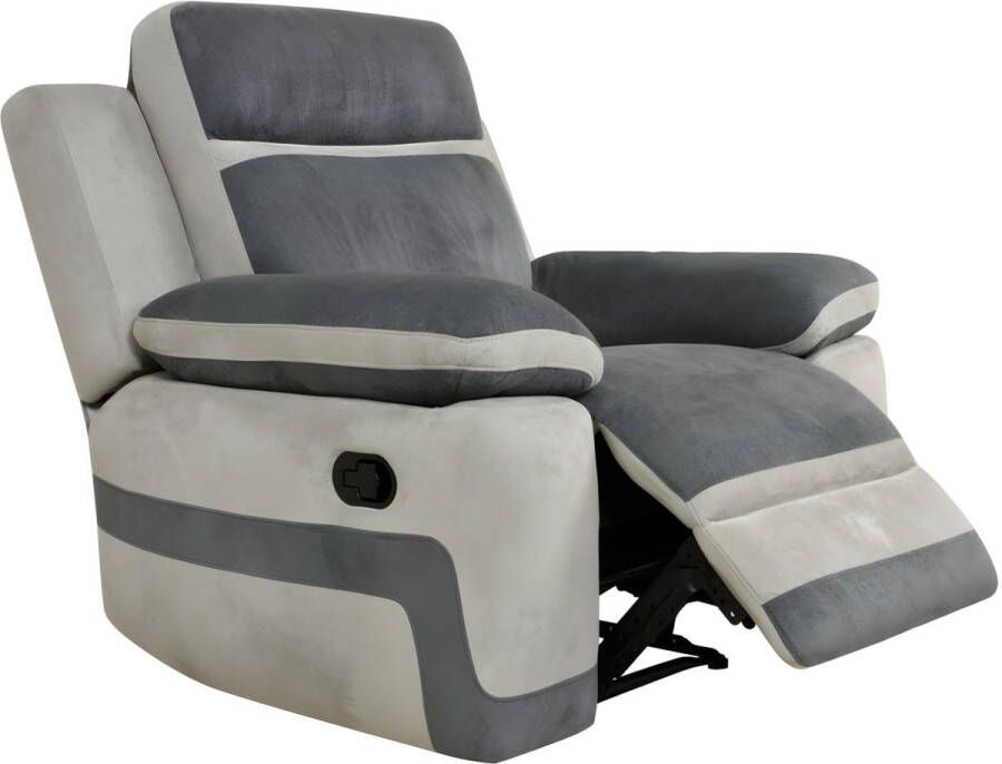 Relaxfauteuil van microvezel TALCA Antraciet en licht grijs L 101 cm x H 98 cm x D 96 cm