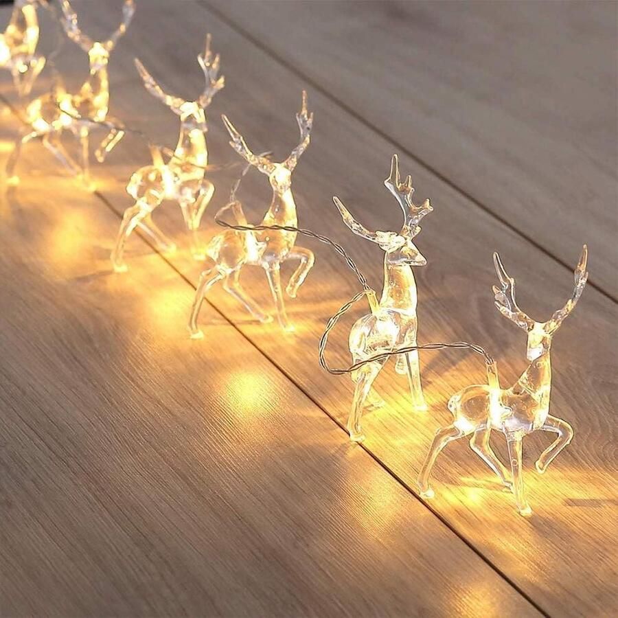 Rendier String Lights Kerstverlichting 10 LED Slaapkamer Decoraties Waterdicht Fairy Licht