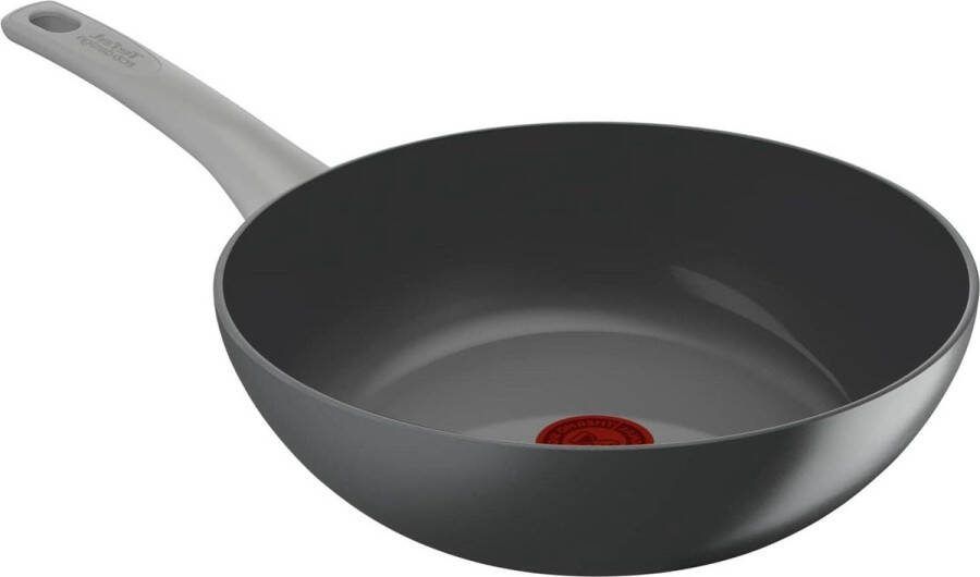 Renew keramische wokpan 28 cm Eco-ontworpen Gerecycled aluminium Thermo-Signal PFAS-vrij Inductiegeschikt Grijs
