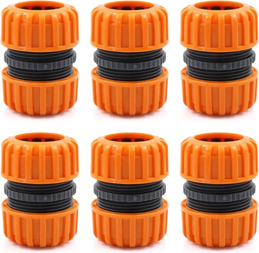 Reparatieset voor tuinslang connector slangkoppeling 6 stuks reparatieset voor het verbinden van 19 mm (3 4) voor eenvoudige en snelle aansluiting of reparatieslang zonder gereedschap geel