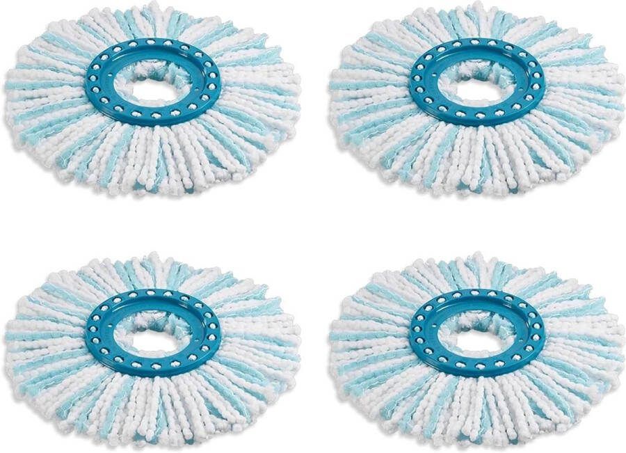 Reservekoppen voor Clean Twist Disc Mop 2-vezelsysteem dweilkop vervangende overtrek absorberende microvezel geschikt voor alle soorten vloeren wisserovertrek