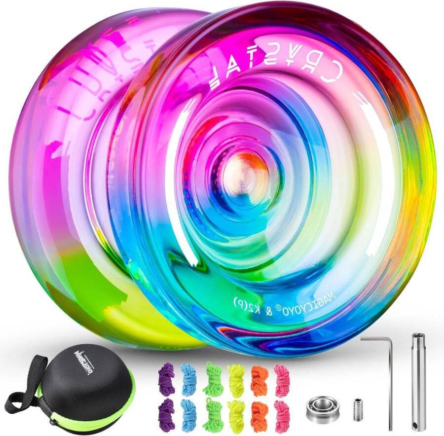 Responsive Dual Purpose Yoyo voor kinderen kristallen jojo met vervanging Unresponsive Yoyo lager 12 Yoyo snaren verwijdergereedschap Axle Yo-Yo Bag