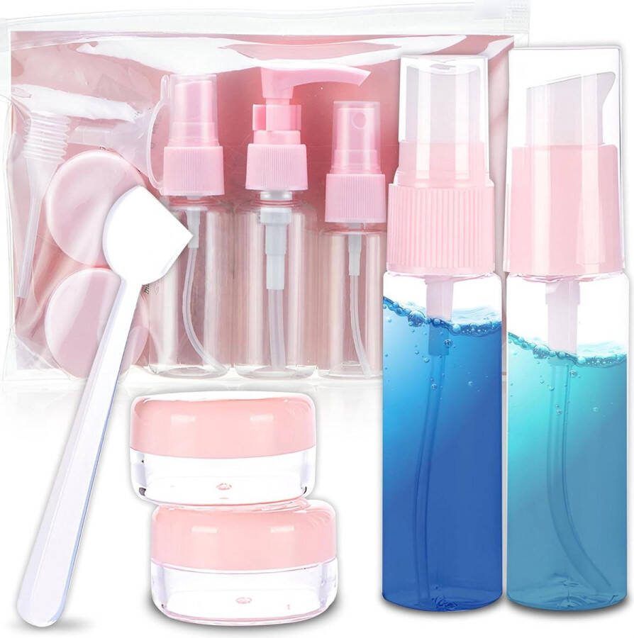 Retoo Reisset cosmetica leeg Vliegreizen accessoires reisflessenset plastic flessen vloeistoffen handbagage reisflesjes handbagage