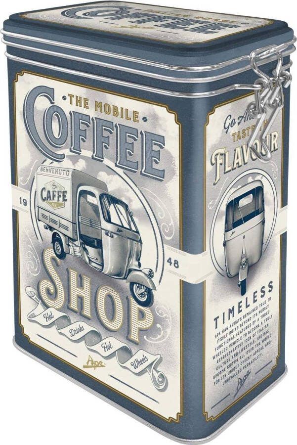 Retro koffiepot 1 3 l cadeau-idee voor Italiaanse fans blik met aromadeksel vintage design