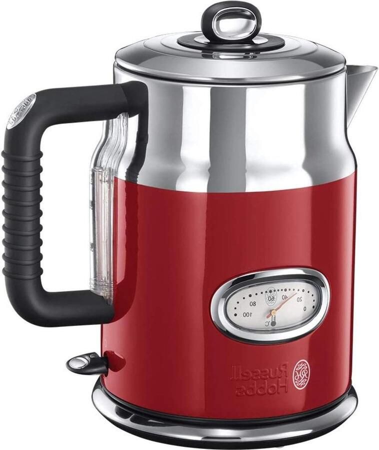 Retro Rode Waterkoker 17L 2400W Snelkookfunctie Watertemperatuurweergave Vulniveaumarkering Geoptimaliseerde Schenktuit Vintage 21670-70