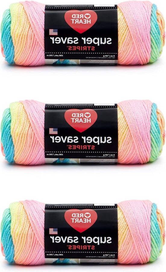 Retro Stripe Garen 3 stuks van 141 g 5 oz Acryl Breien-haken Garenpakket