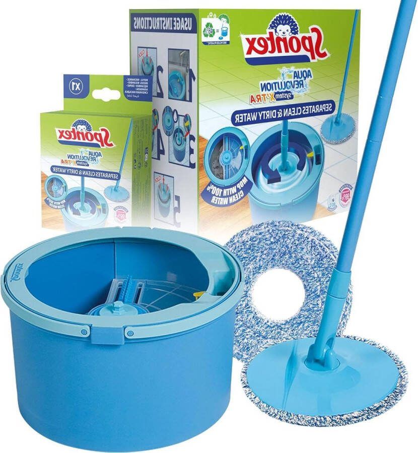 Revolution System X'tra Spin Mop & emmer met extra vulling Aqua Cleaning Solution