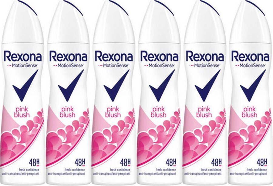 Rexona Deodorant Pink Blush 6 x 200 ml. MotionSense Voordeelverpakking