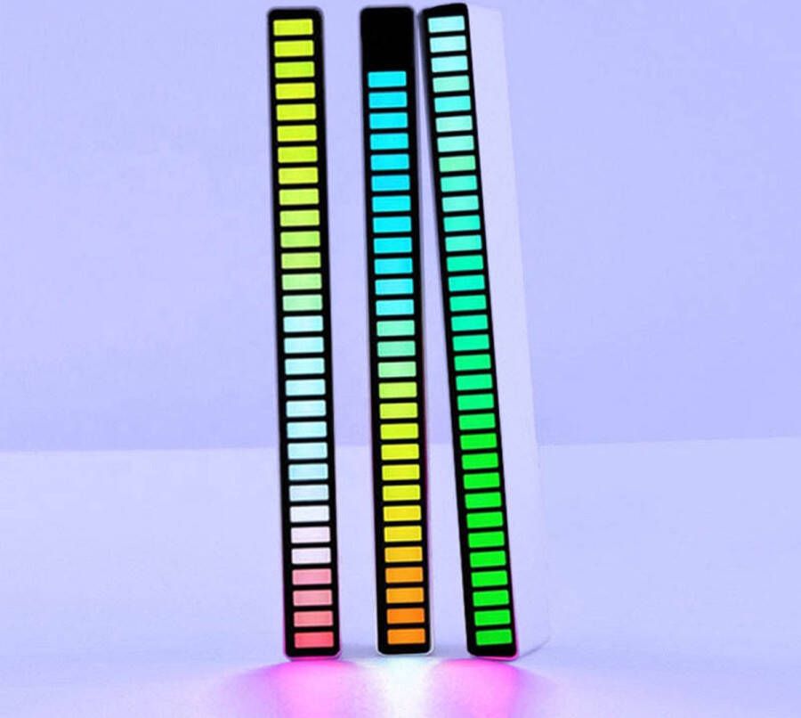 JustGoHome RGB Led strip RGB bureau tafellamp Reageert op geluid Bureau tafellamp RGB Gameroom gadget USB oplaadbaar Staand Energiezuinig