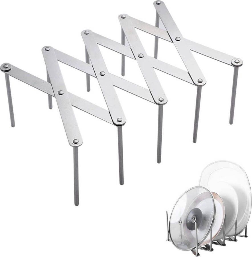 Ribbelhouder van roestvrij staal verstelbare spareribhouder voor grill multifunctioneel telescopisch opbergrek keuken en BBQ accessoires
