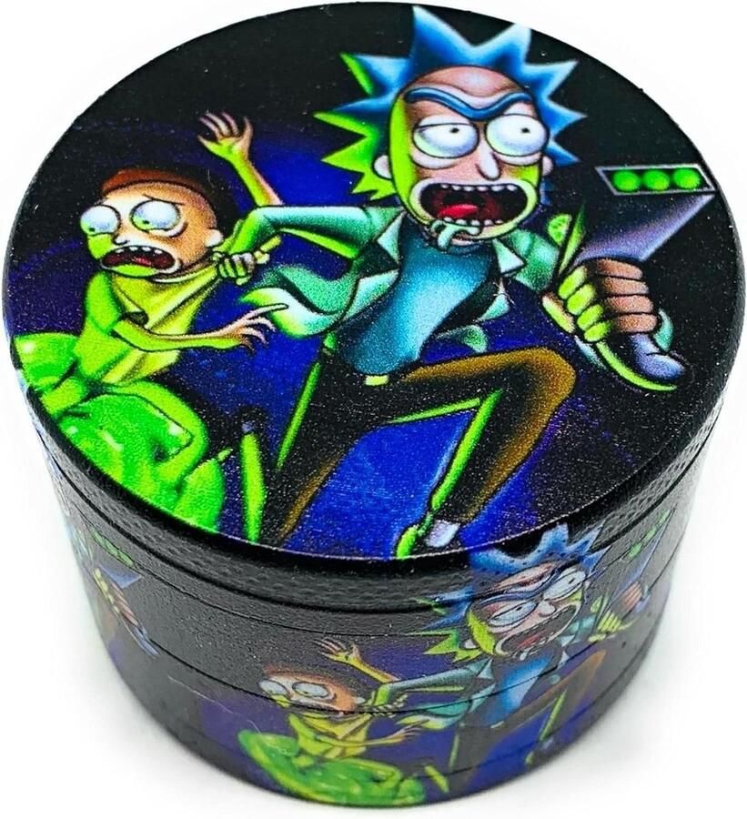 Rick & Morty kruidenmolen zinklegering duurzaam en robuust gedroogde kruiden magneetsluiting perfecte sluiting