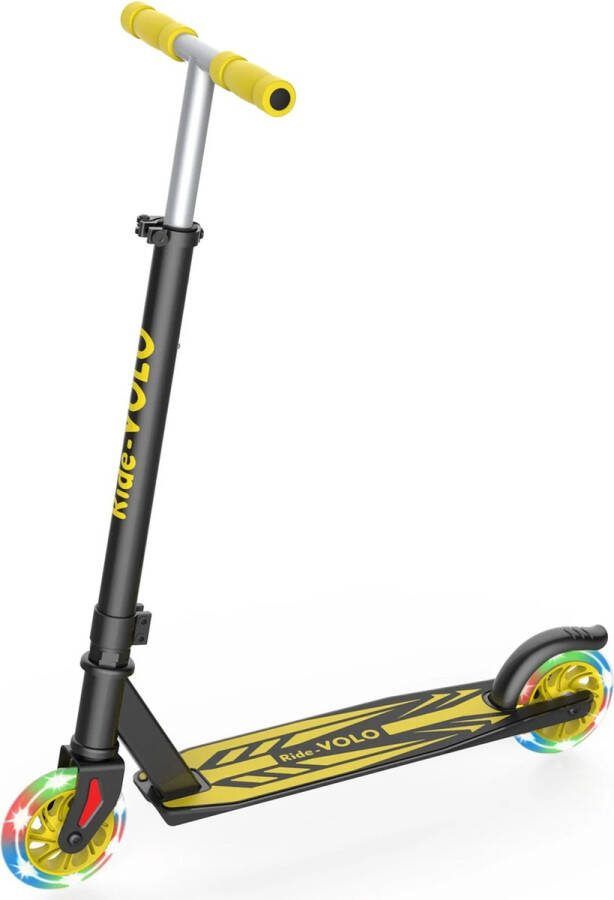 RideoVOLO Luxe Kinderstep Aluminium Step Lichtgevende wielen Geel
