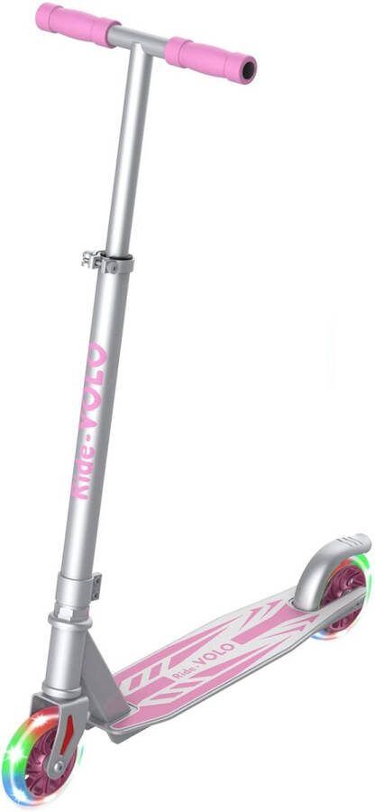 RideoVOLO Luxe Kinderstep Aluminium Step Lichtgevende wielen Roze