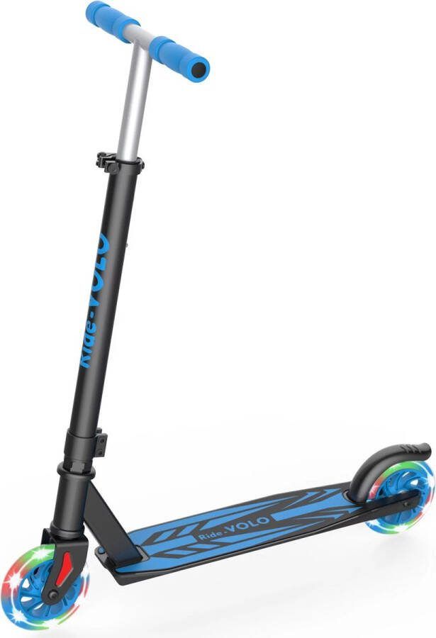 RideoVOLO Luxe Kinderstep Aluminium Step Lichtgevende wielen Zwart