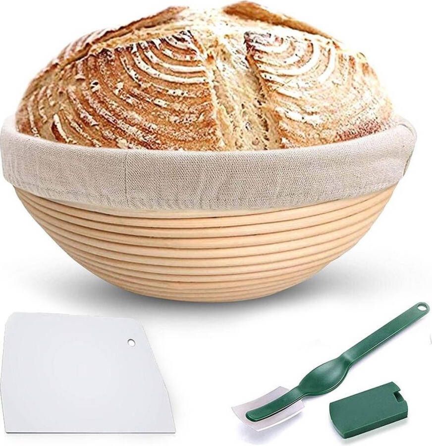 Merkloos Sans marque Rijsmandje Inc. gratis deegkleed + mesje Ø 23 cm Rijsmand Banneton Rijsmandje Rond- Kerstcadeau Voor Mannen Voor Vrouwen -Kerst Cadeau Voor Man Vrouw Cadeau Voor Man Vrouw Sinterklaas Cadeautjes Mannen Vrouwen