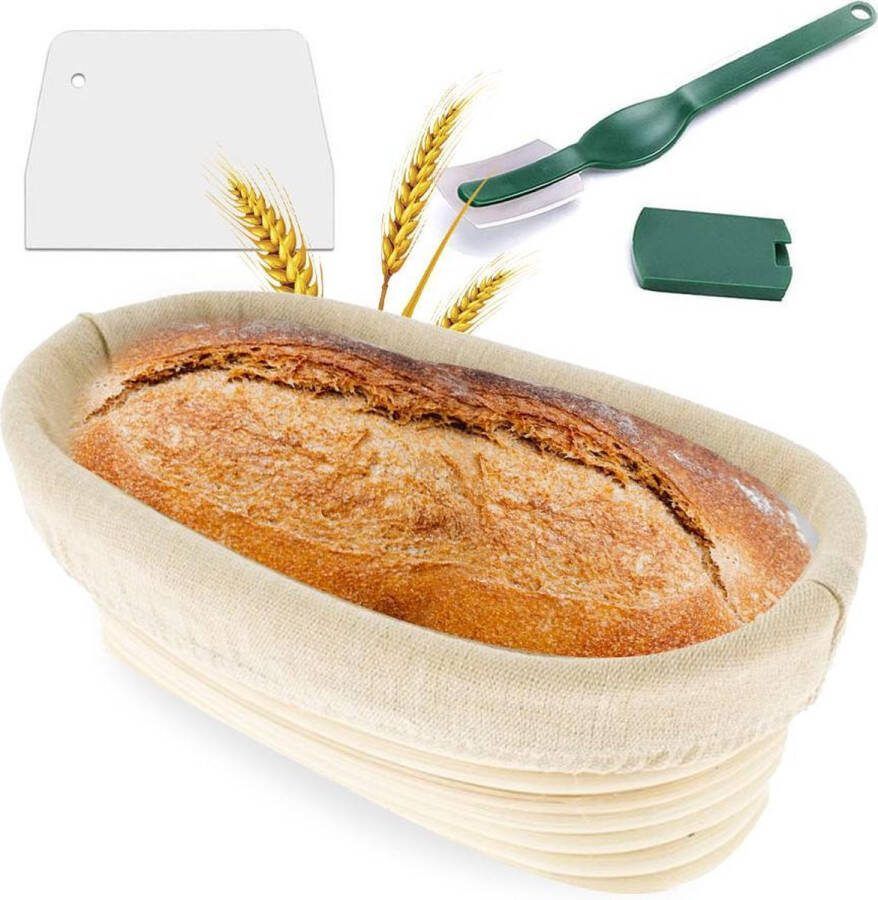 Merkloos Sans marque Rijsmandje Ovaal Inc. gratis deegkleed + mesje Rijsmand Banneton Rijsmandje Rond Kerst Cadeau Voor Mannen Voor Vrouwen Cadeau Voor Man Vrouw Sinterklaas Cadeau Voor Man Vrouw Sinterklaas Cadeautjes Mannen Vrouwen