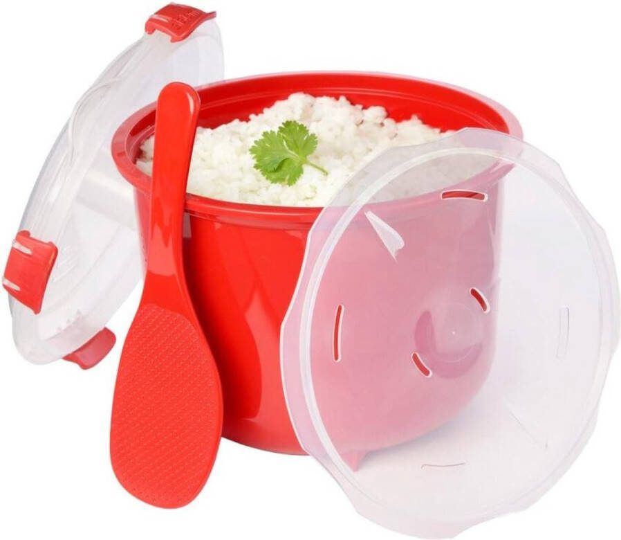 Rijstkoker Rood 2 6L BPA-vrij Microwave