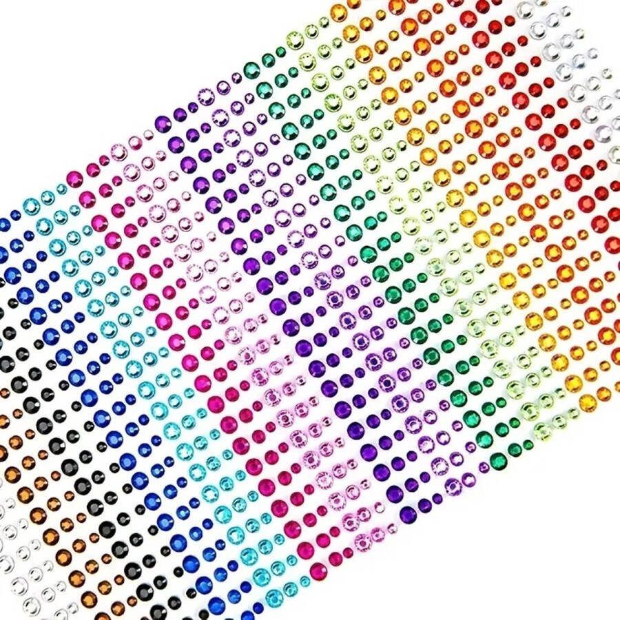 RiLeo Strass Steentjes Zelfklevend Acryl edelstenen Steen Steentjes Diamant Schitterend Glimmend Glitter Knutselproject Plakboek Festiviteit Feestelijk Gezichtsdecoratie Festival Carnaval 900 stuks