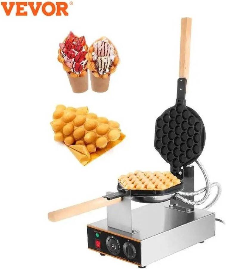 RM Store Elektrische Bubbel Wafelijzer Anti Aanbak Wafel Iron Zeshoekige Wafel Roestvrij Staal 180 Graden Rotatie