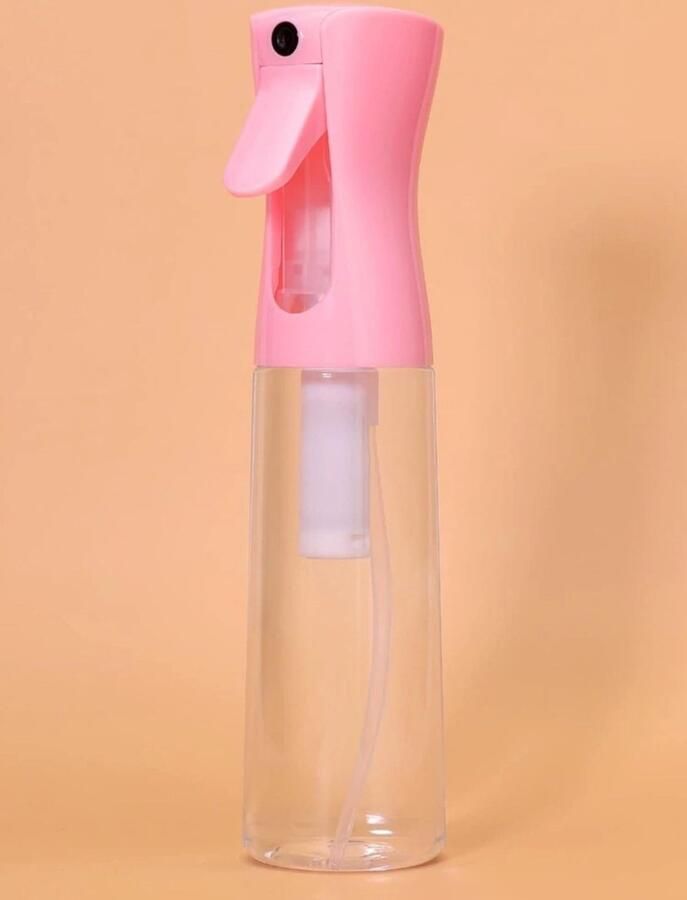 RNZV Mist Spray Bottle PRO 300ml Luxe Haarspray nieuw design Motivatie -professionele Mist Verstuiver Haar Kappersspuit Waterspuit Verstuiver Waterspuit Haar ROZE DOORZICHTIG
