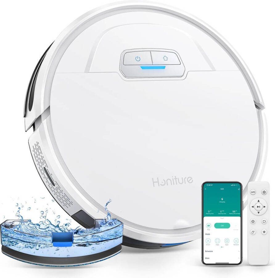 Robot stofzuiger dweilfunctie draadloos zonder zak Alexa Wifi App Remote control