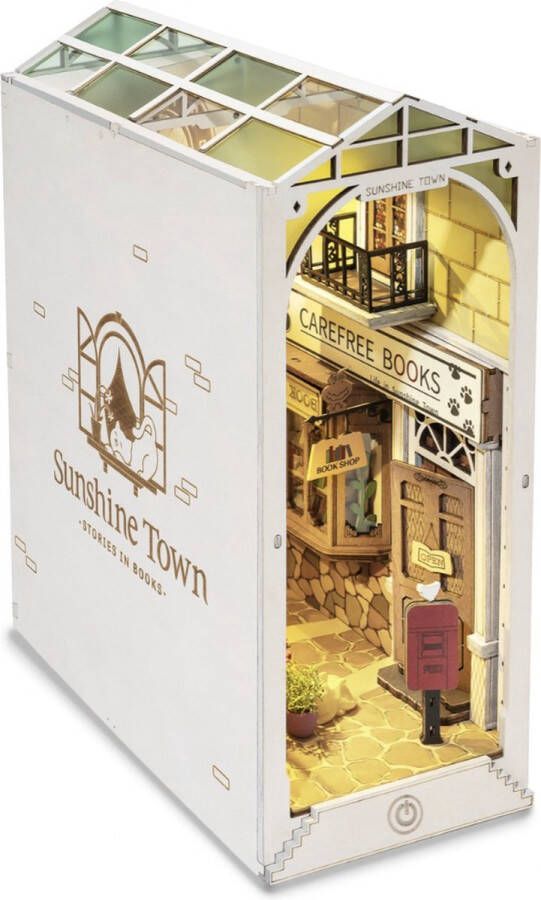 Robotime Empire's Sunshine Town Modelbouwpakket Modelbouw Miniatuur Houten Book DIY Miniatuurhuis 3D Puzzel DIY Tieners Volwassenen