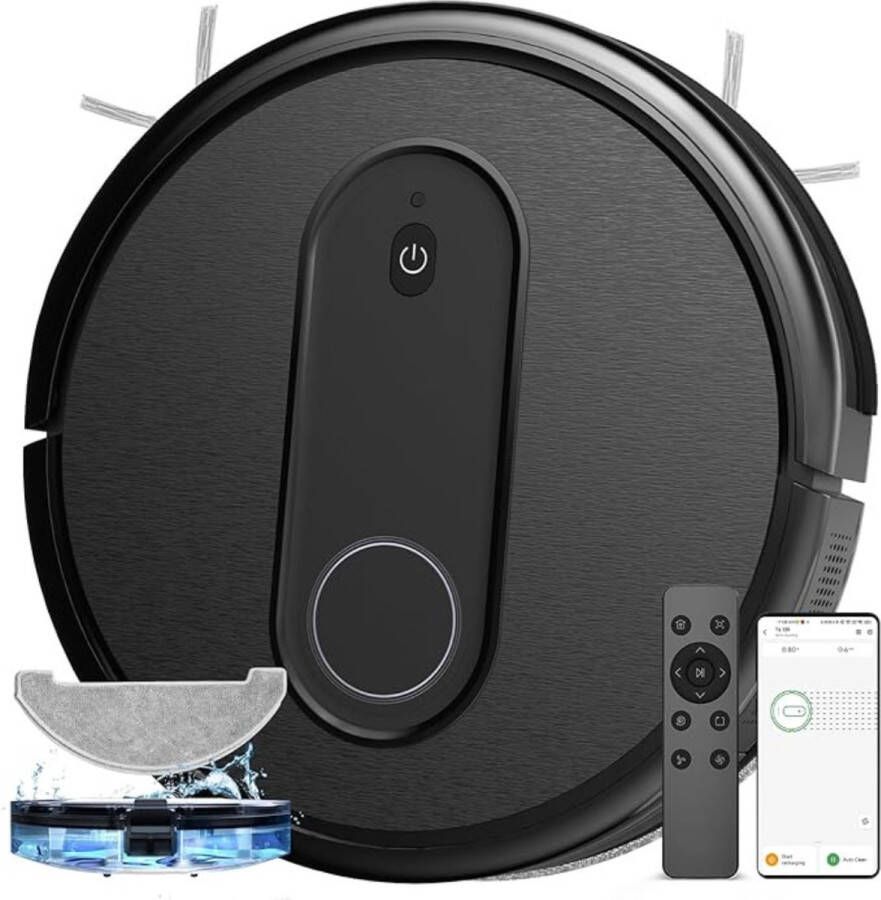 Robotstofzuiger Met Laadstation Robotstofzuiger Met Dweilfunctie Robot Stofzuiger Dweilrobot Dweilmachine Dweilsysteem Elektrisch Huisdieren 120 Minuten Looptijd Ultraplat En Stil Ontwerp Met WiFi-App En Spraakbediening