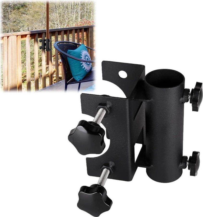 Robuuste parasolhouder voor balkonhek klembereik 20mm-63mm diameter paraplu 23mm-38mm met zoekwoorden stevig en duurzaam parasolvoet op wielen