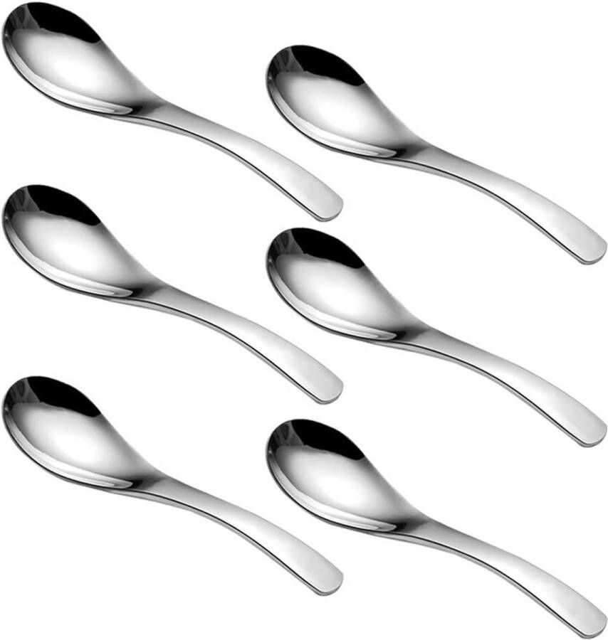 Robuuste roestvrijstalen soeplepels 14 cm 6 stuks