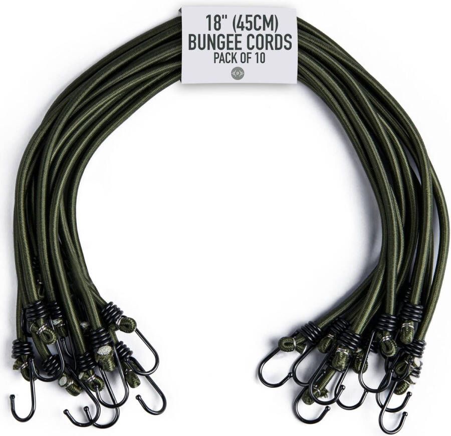 Robuuste snelbinders met haken 10 stuks maat naar keuze elastische multifunctionele rubberen spanbanden voor bagage dakdragers camping weerbestendig UV-bestendige snelbinder 45 cm