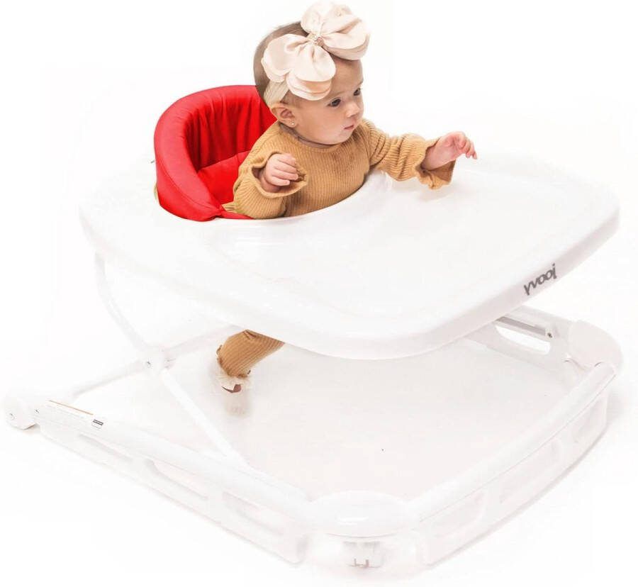 Rode Spoon Walker met verstelbare hoogte Loopwagen voor baby's