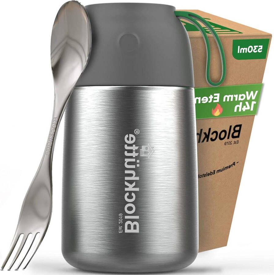Roestvrij isolatie thermische lunchbox 530ml 730ml Met borstel en spork Bento box voor volwassenen en kinderen Thermosbeker voor babyvoeding en granen