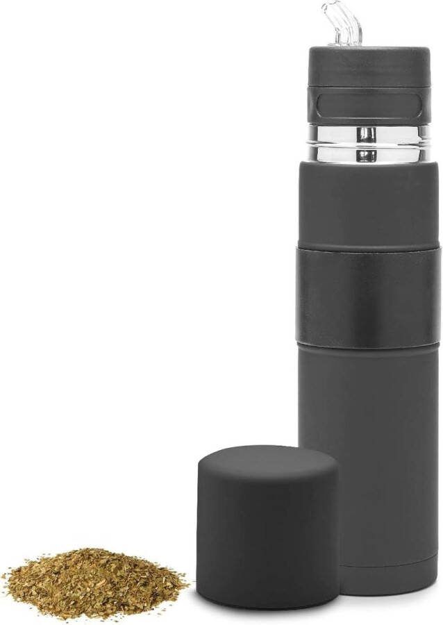 Roestvrij staal automatische Thermosbeker BALIBETOV Thermo Mate en Bombilla Zwart Thermo Langdurige warmte