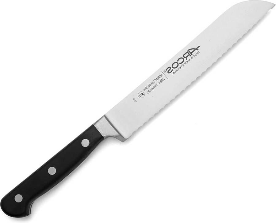 Roestvrij staal broodmes zwart 180 mm