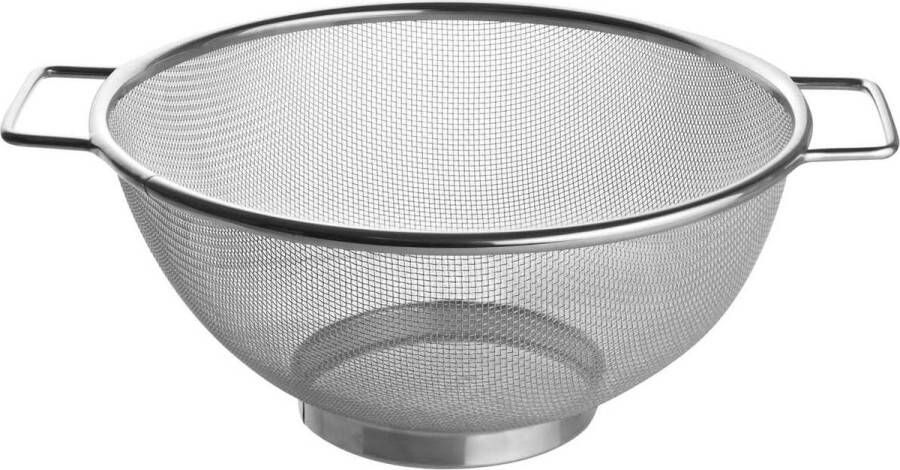 Roestvrij staal fijnmazige zeef met handvatten 26 cm keukenaccessoire vaatwasmachinebestendig zilver 1 stuks Vergiet