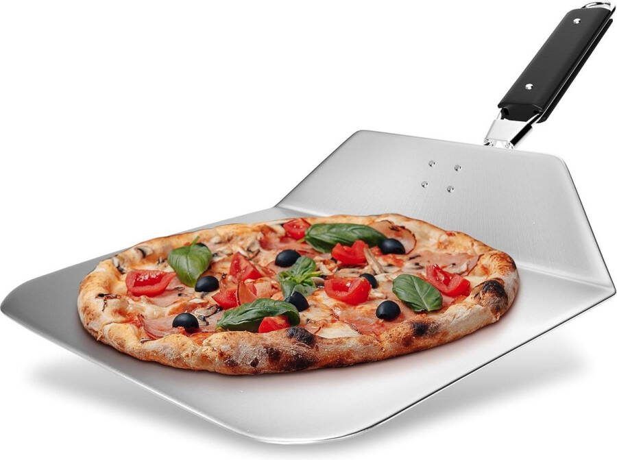 Roestvrij staal Pizzaschuiver met inklapbare handgreep RoyalFay Pizzaschep