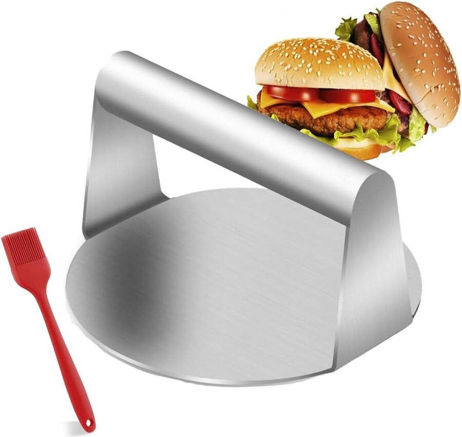 Roestvrij Staal Ronde Burgerpers met Braadborstels en Anti-Aanbaklaag Patties BBQ en Squeeze Grease smash burger