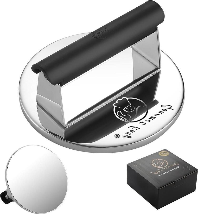 Roestvrij staal Smash Burger Press hamburgersmasher met hittebestendig handvat vaatwasmachinebestendige grillpers professionele hamburgerpers bakplaatpers perfecte vleespers voor platte grillpan stainless steel press