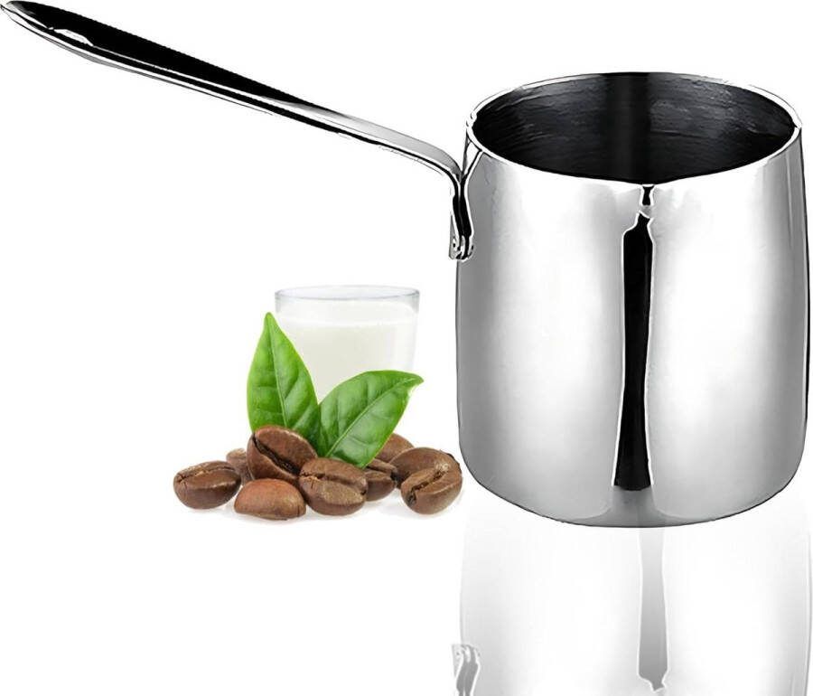 Roestvrij staal Turkse koffiepot voor kookplaat met melkwarmer Grieks Arabisch Ibrik Briki espresso karaf 14 oz Koffiepot
