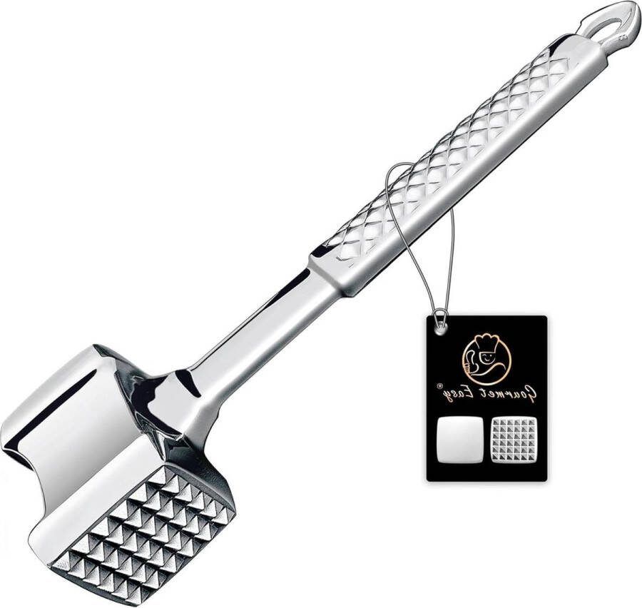 Roestvrij staal vleesvermalser premium klassieke vleeshamer keuken vleeshamer kip conch kalfskoteletten vleesvermalser gereedschap vleespounder flattener non-SLIP grip 5 jaar garantie