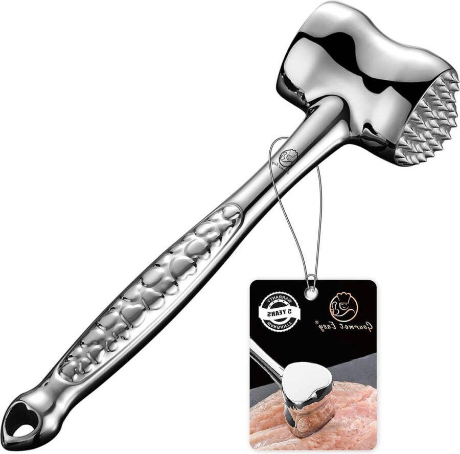 Roestvrij staal vleesvermalser premium klassieke vleeshamer keuken vleeshamer kippenkalfskoteletten gereedschap vleespounder flattener non-SLIP Grip 5 jaar garantie Love Edition