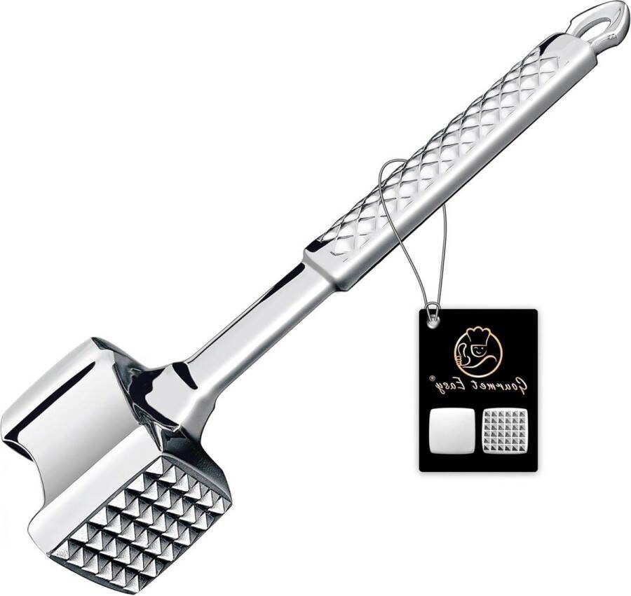 Roestvrij staal vleesvermalser premium klassieke vleeshamer kip conch kalfskoteletten vleespounder flattener non-SLIP grip 5 jaar garantie