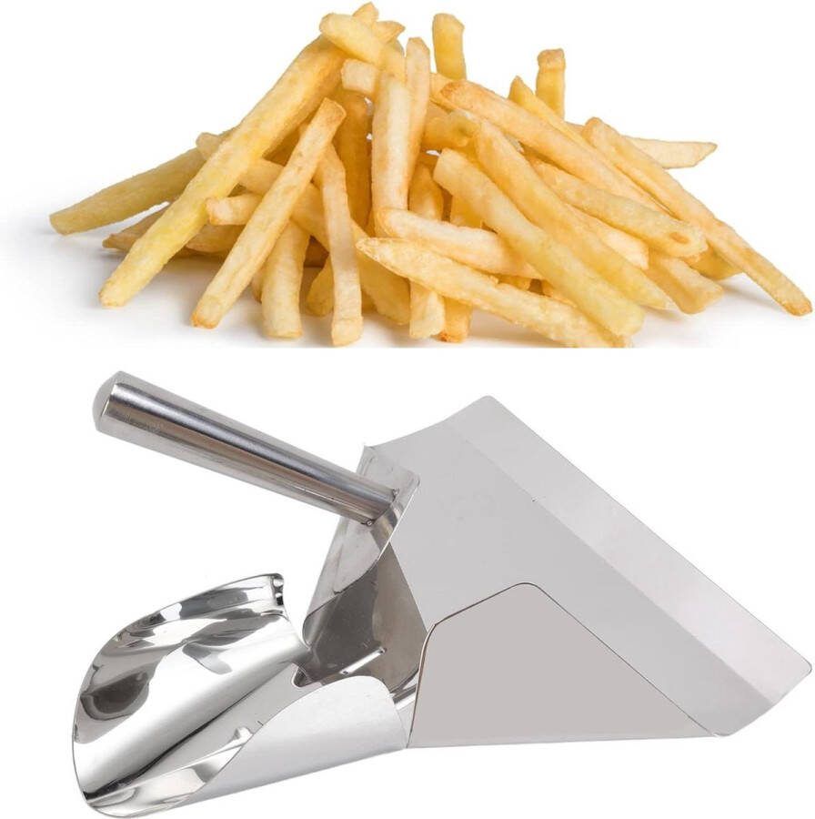 Roestvrij Staal Voedsel Serveren Trechter Bagger Scooper voor Snacks-Desserts-Ijs met Friet Schop