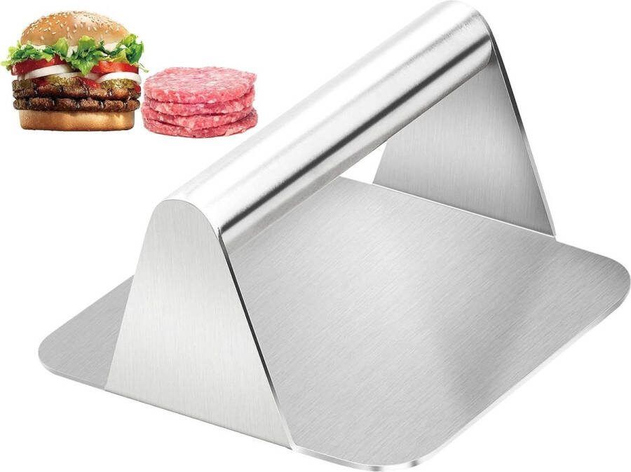 Roestvrij Staalsoort 304 Vierkante Burgerpers Handmatige Patypers Grote Hamburgerpers voor Lekkere Hamburgers smash burger