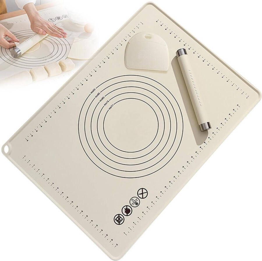 Roestvrij stalen anti-aanbak deegroller bakmat 70 x 50 cm siliconenmat voor fondant