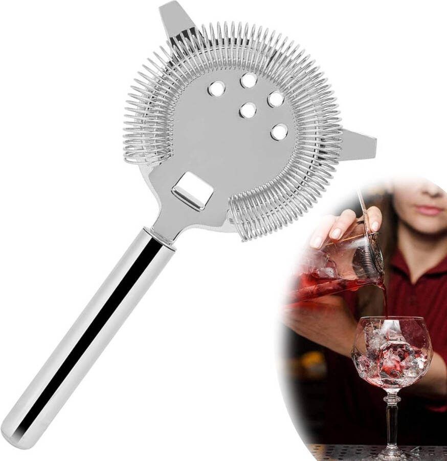 Roestvrij stalen ijsfilter cocktailbar zeef zilverstaafje cocktail-drankenfilter roestvrij stalen ijsfilter ijsval cocktailshaker koffie-melk-thee-ijsblokkeerzeef kan worden gebruikt in bars keukenfeesten
