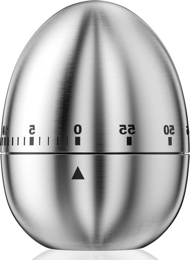 Roestvrij stalen mechanische eierwekker met 60 minuten kookwekker eivormige grappige keukenaccessoires kookwekker digitaal