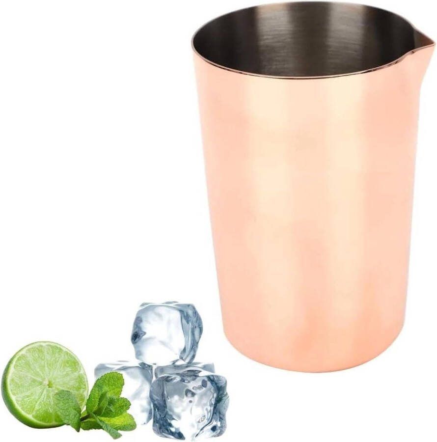 Roestvrij-stalen Mengblik voor cocktails van glas Cocktail Mixer Kan Barmengkan voor dranken Roze goud cocktail shaker rose gold