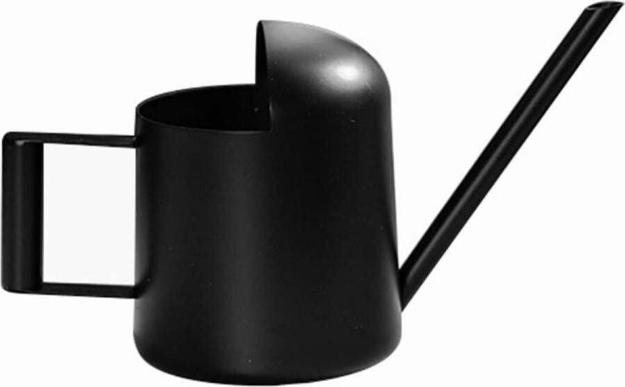 Roestvrij stalen mini-kamerplant gieter met lange schenktuit zwart 300 ml